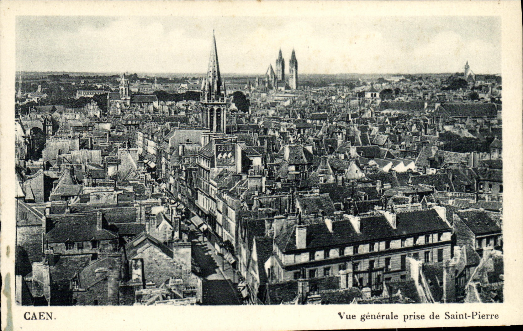 VINTAGE POSTCARD Caen View Taken of Saint Pierre