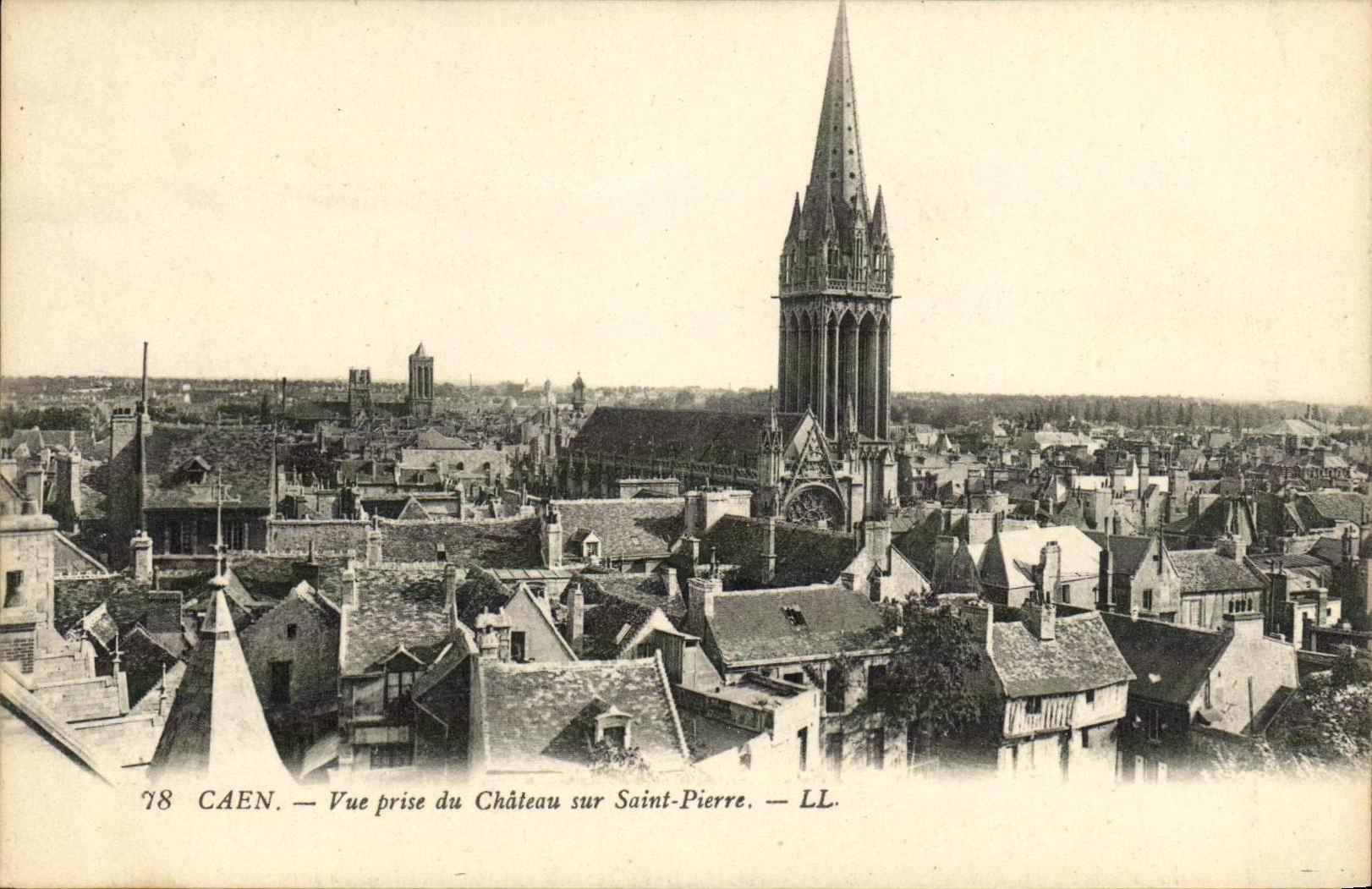 POSTAL Caen de la VENDIMIA vista del castillo en Saint Pierre