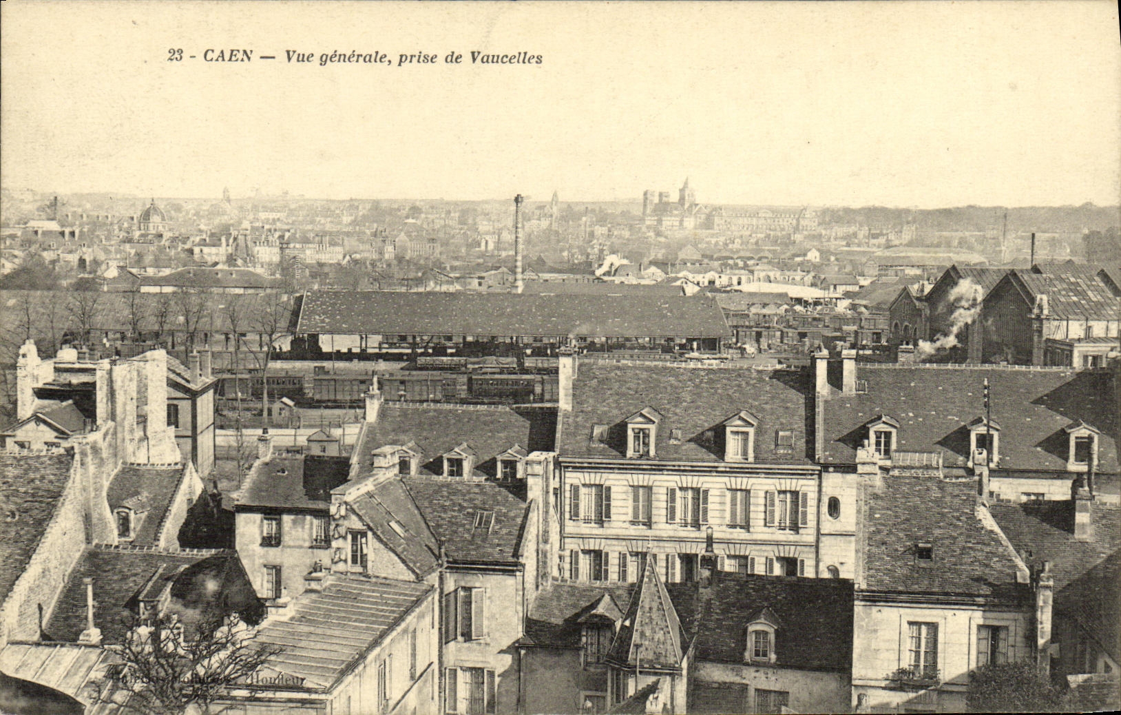 VINTAGE POSTCARD Caen View Taken of Vaucelles
