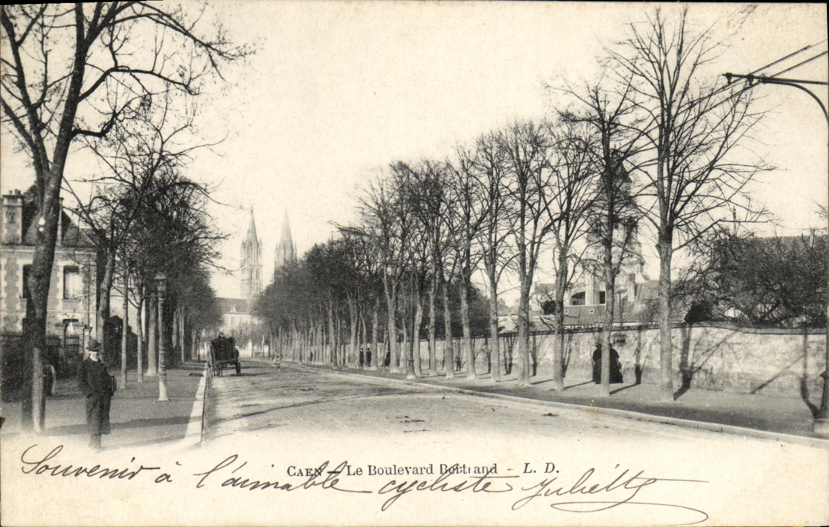 POSTAL Caen de la VENDIMIA el bulevar de Bertand
