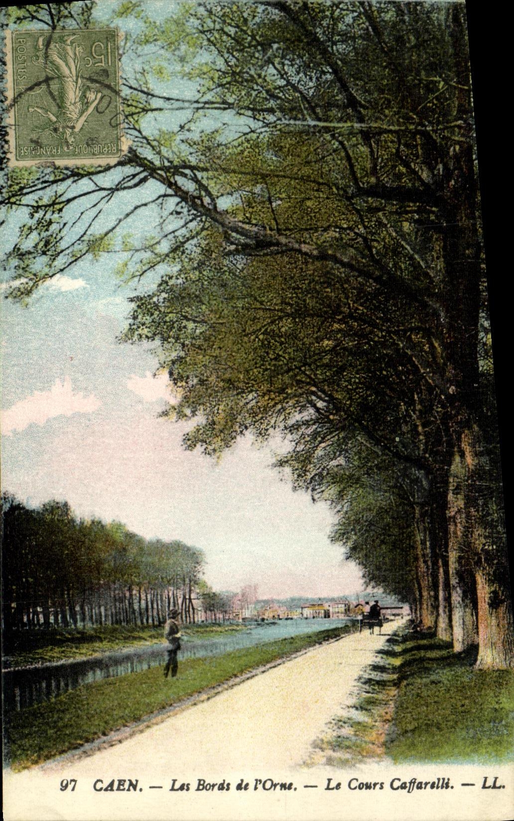 La POSTAL Caen de la VENDIMIA los bordes de L adorna el curso de Caffarelli