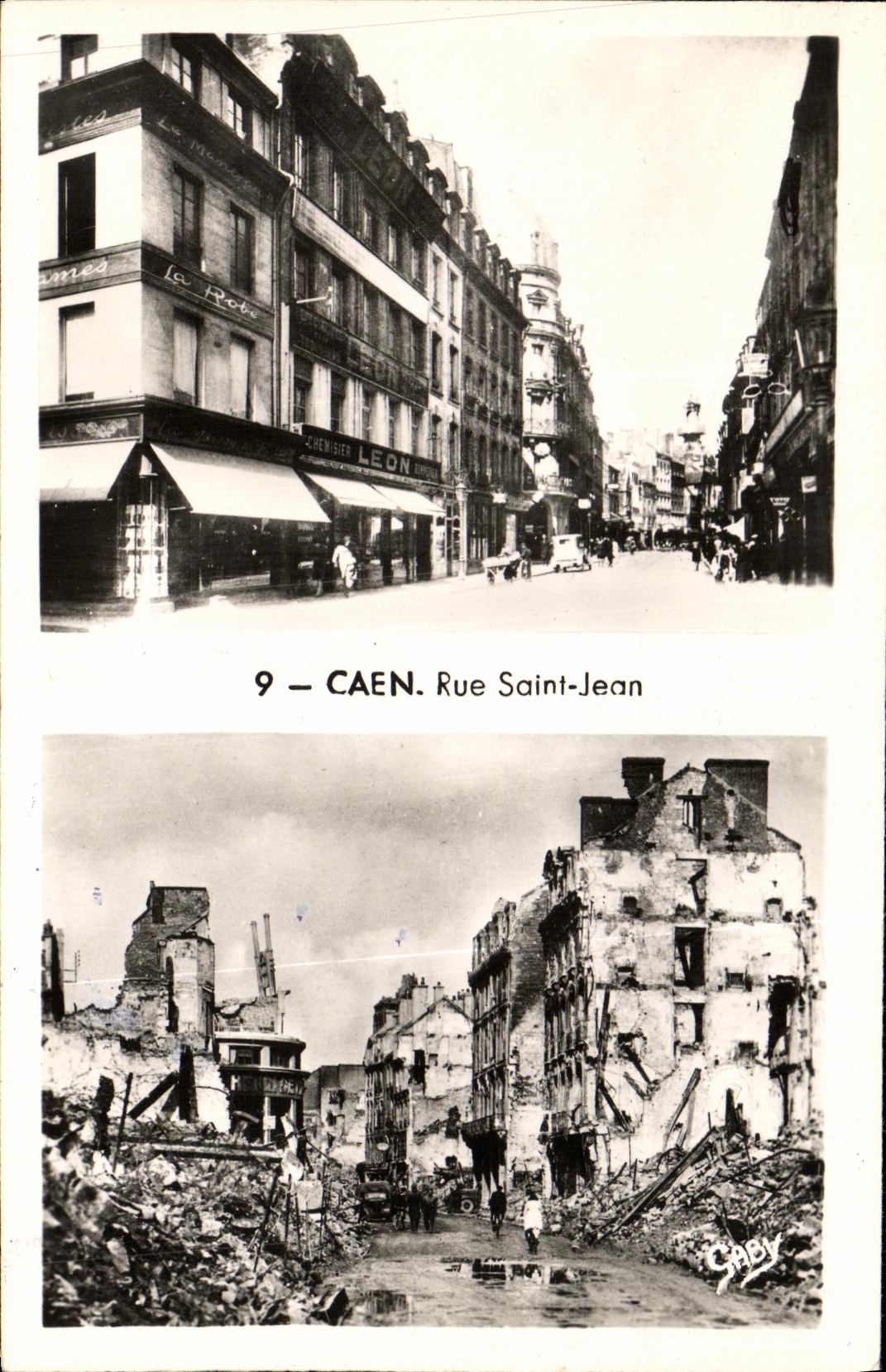 Calle Saint Jean Militaria de Caen de la POSTAL de la VENDIMIA