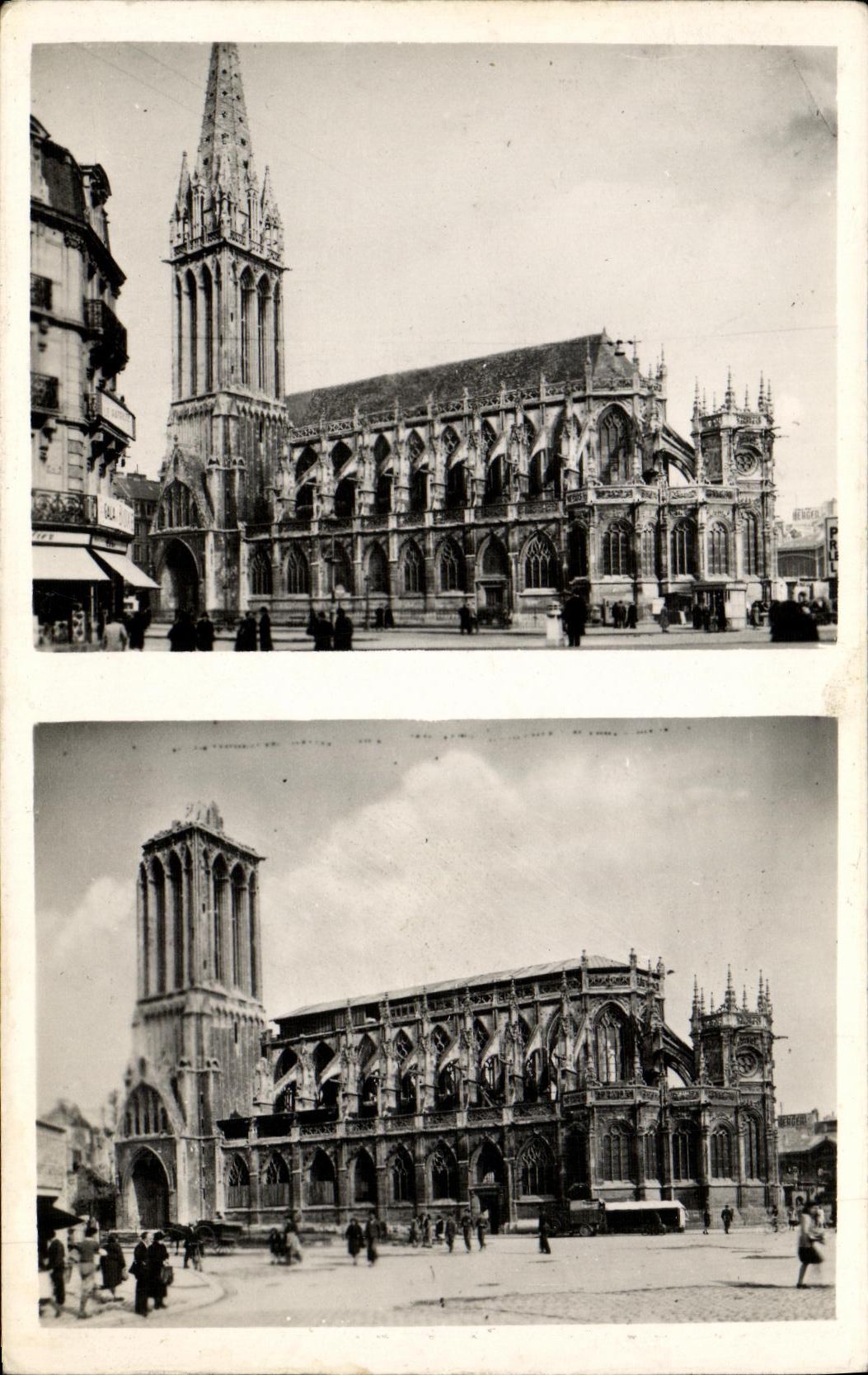 Saint Pierre de Militaria de la iglesia de Caen de la POSTAL de la VENDIMIA
