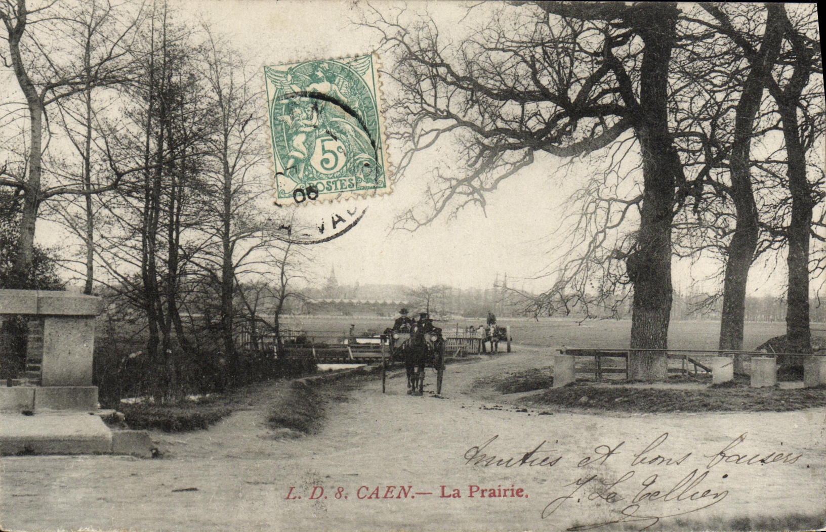 POSTAL Caen de la VENDIMIA el prado