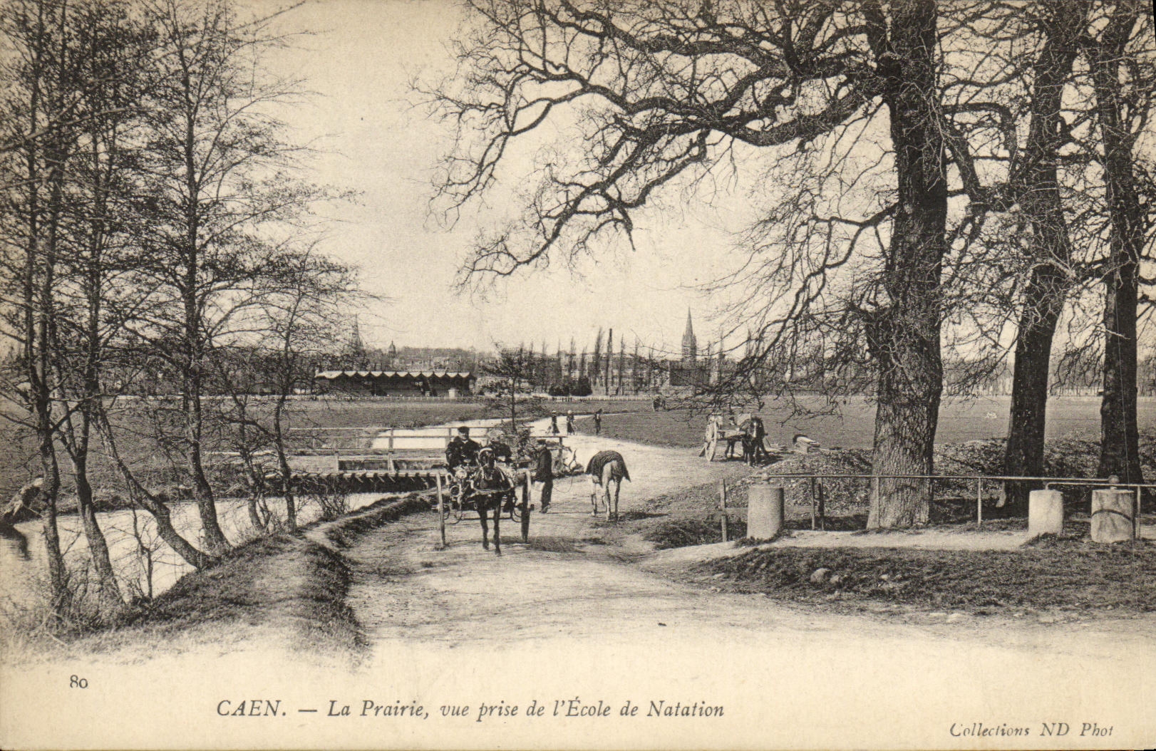 POSTAL Caen de la VENDIMIA el prado vista de L escuela de natacion