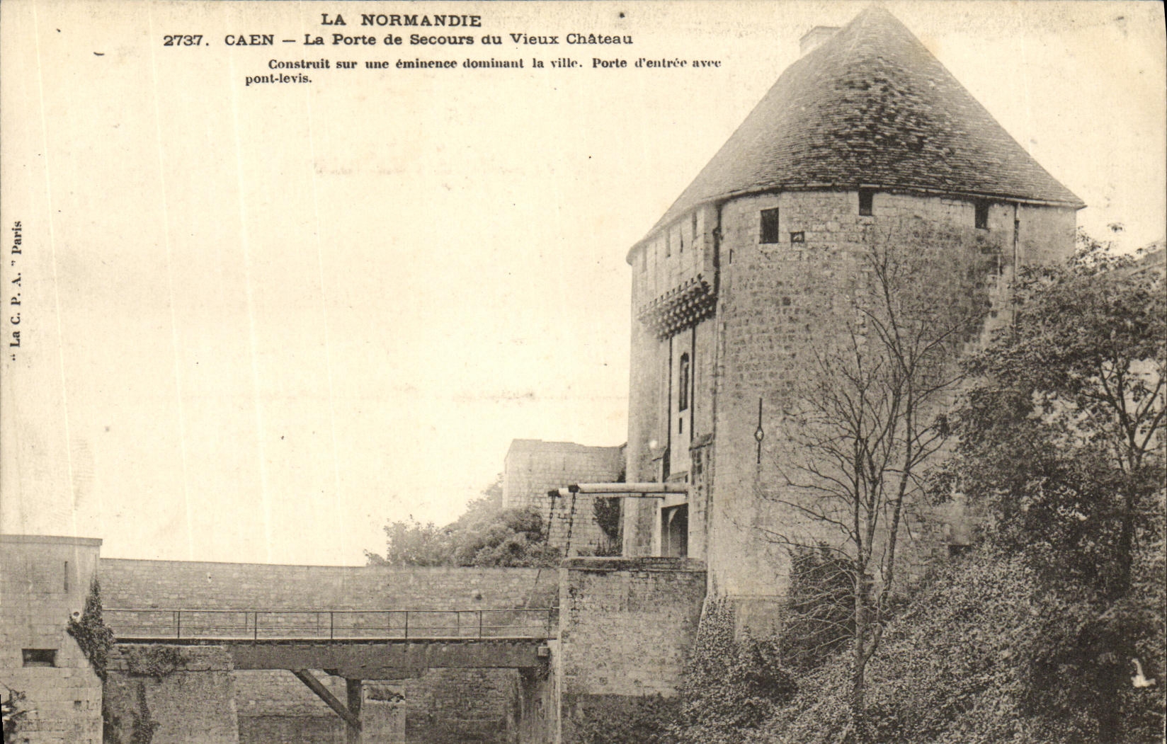 La POSTAL Caen de la VENDIMIA el castillo lleva la ayuda del castillo viejo