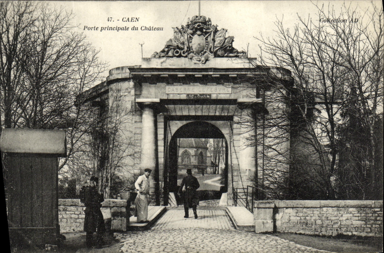 La POSTAL Caen de la VENDIMIA lleva el principal del castillo Militaria Soldats