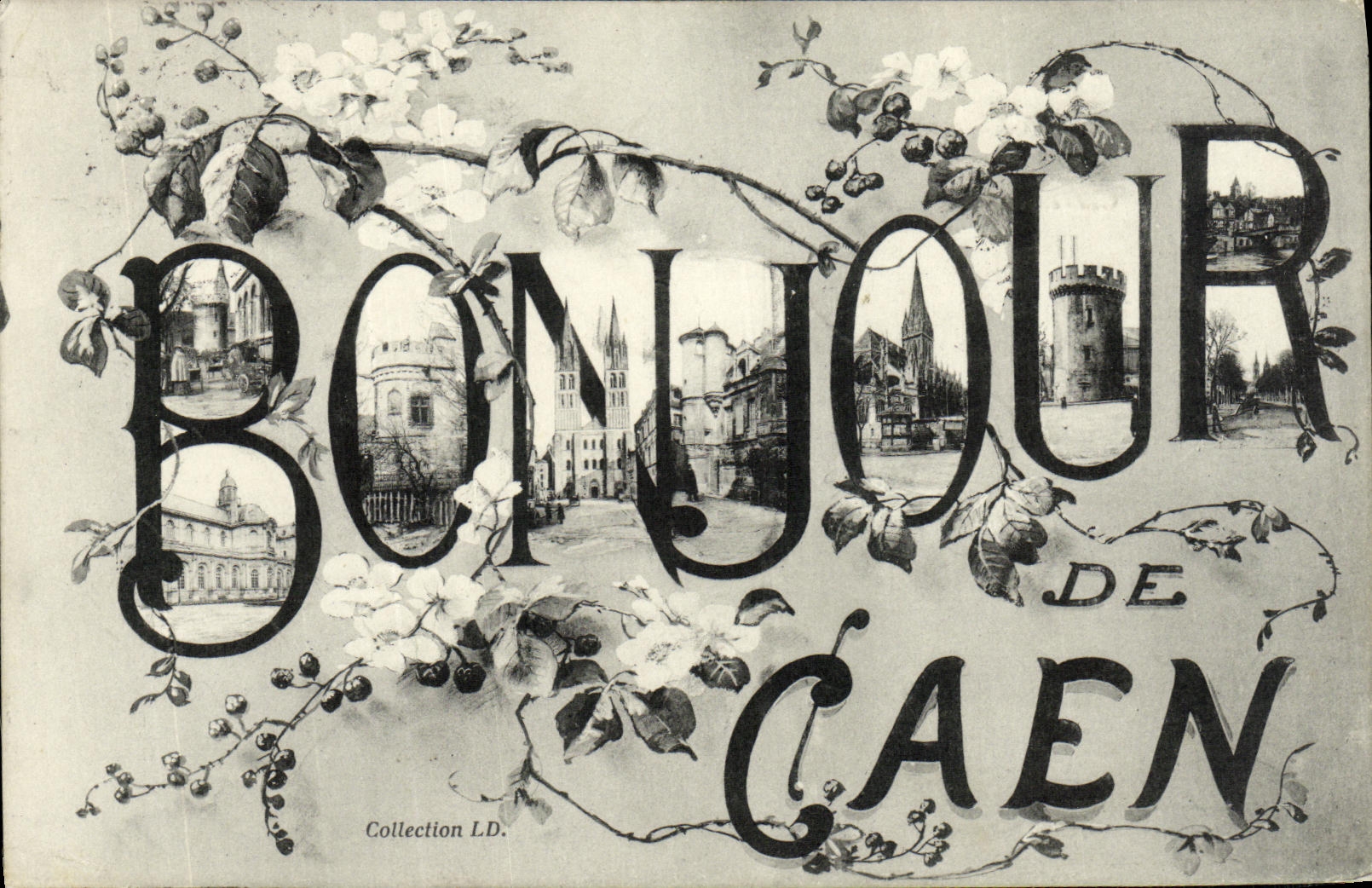 VINTAGE POSTCARD Hello of Caen