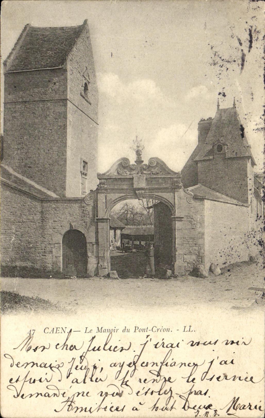 POSTAL Caen de la VENDIMIA el senorio del puente de Creon