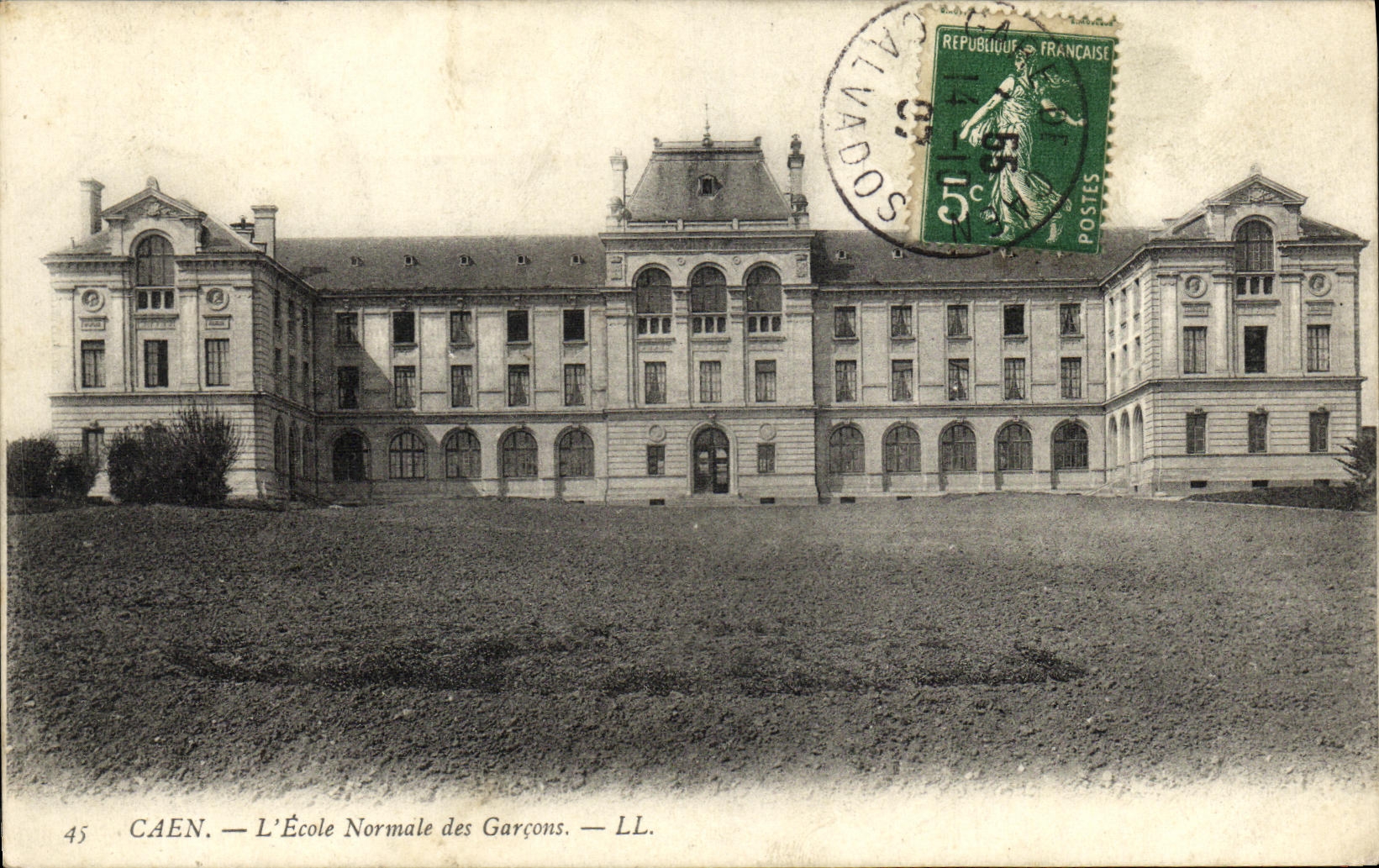 VINTAGE POSTCARD Caen L Teacher training school of the Boys