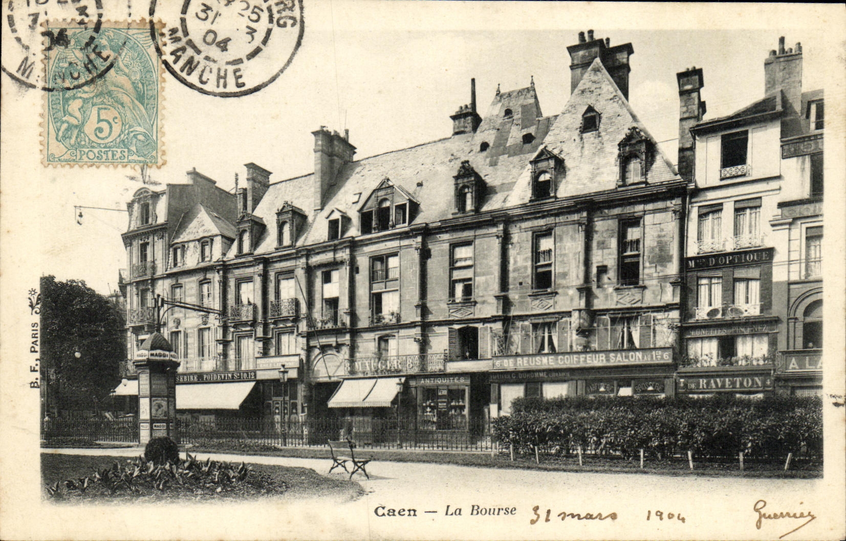 POSTAL Caen de la VENDIMIA la bolsa de accion