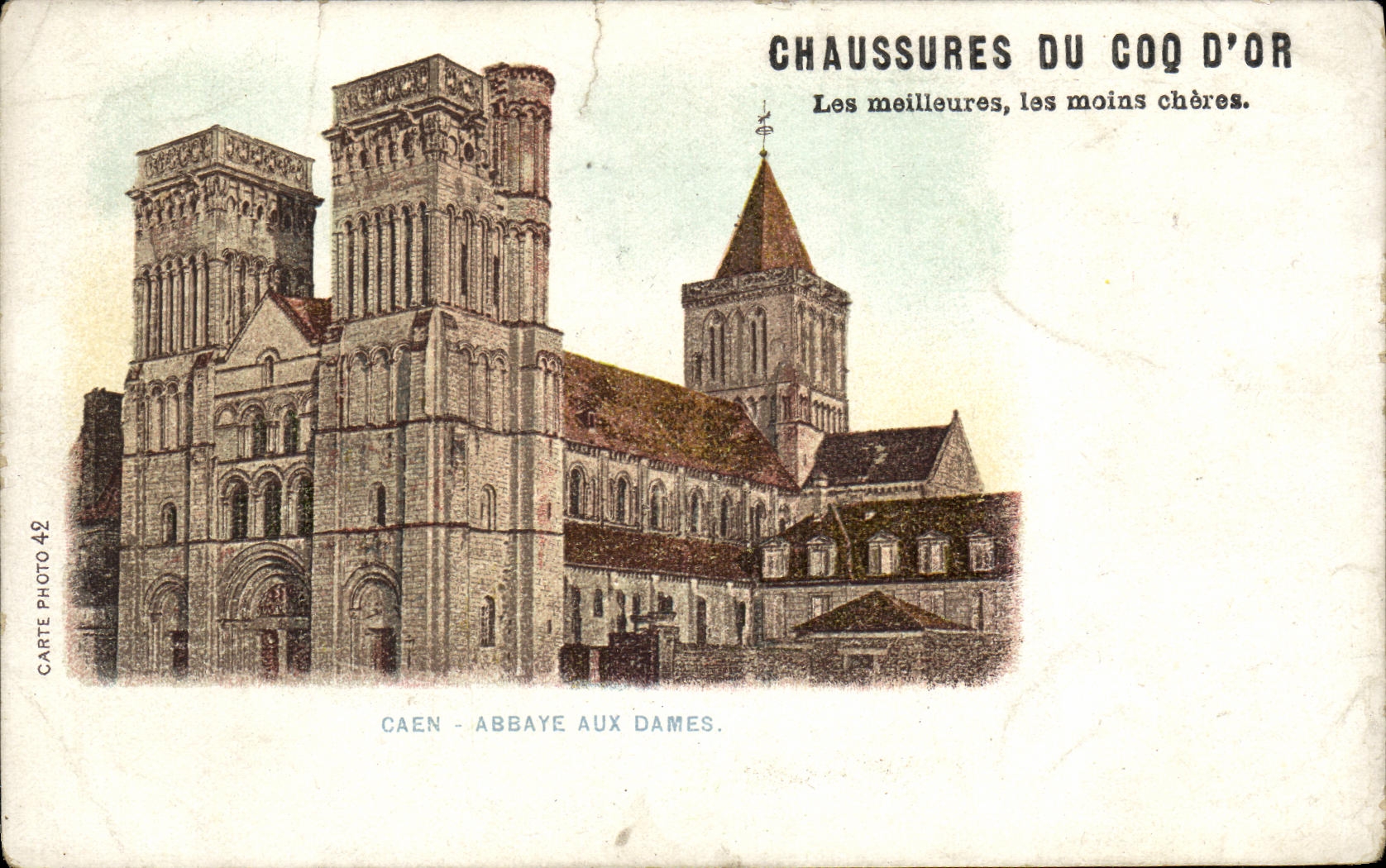 Abadia de Caen de la POSTAL de la VENDIMIA con los zapatos de la publicidad de las senoras del oro del martillo D