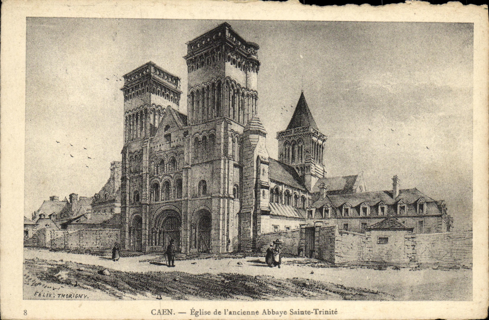 Iglesia de Caen de la POSTAL de la VENDIMIA de L trinidad santa de la abadia vieja