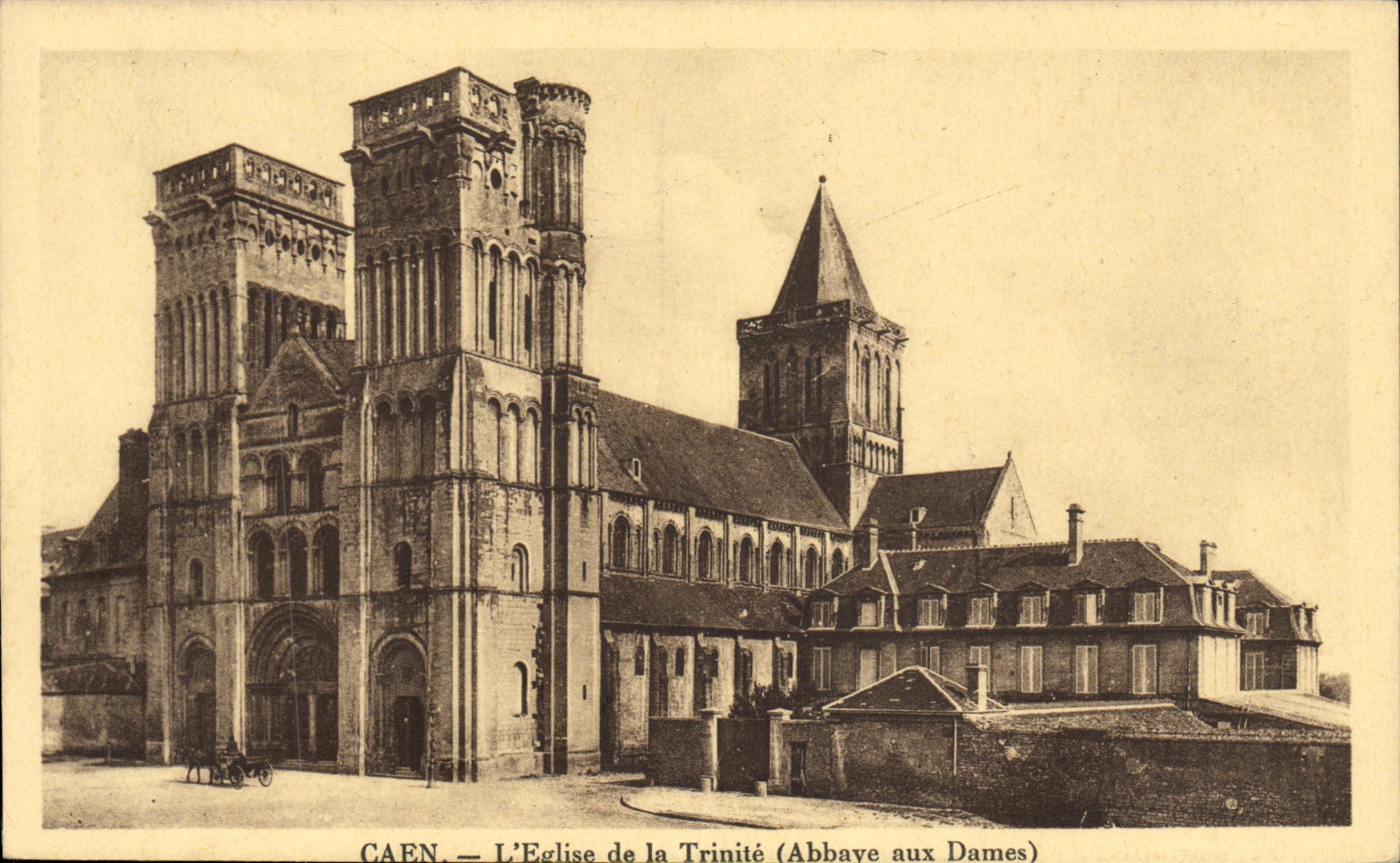 POSTAL Caen L iglesia de la VENDIMIA de la abadia de la trinidad a las senoras