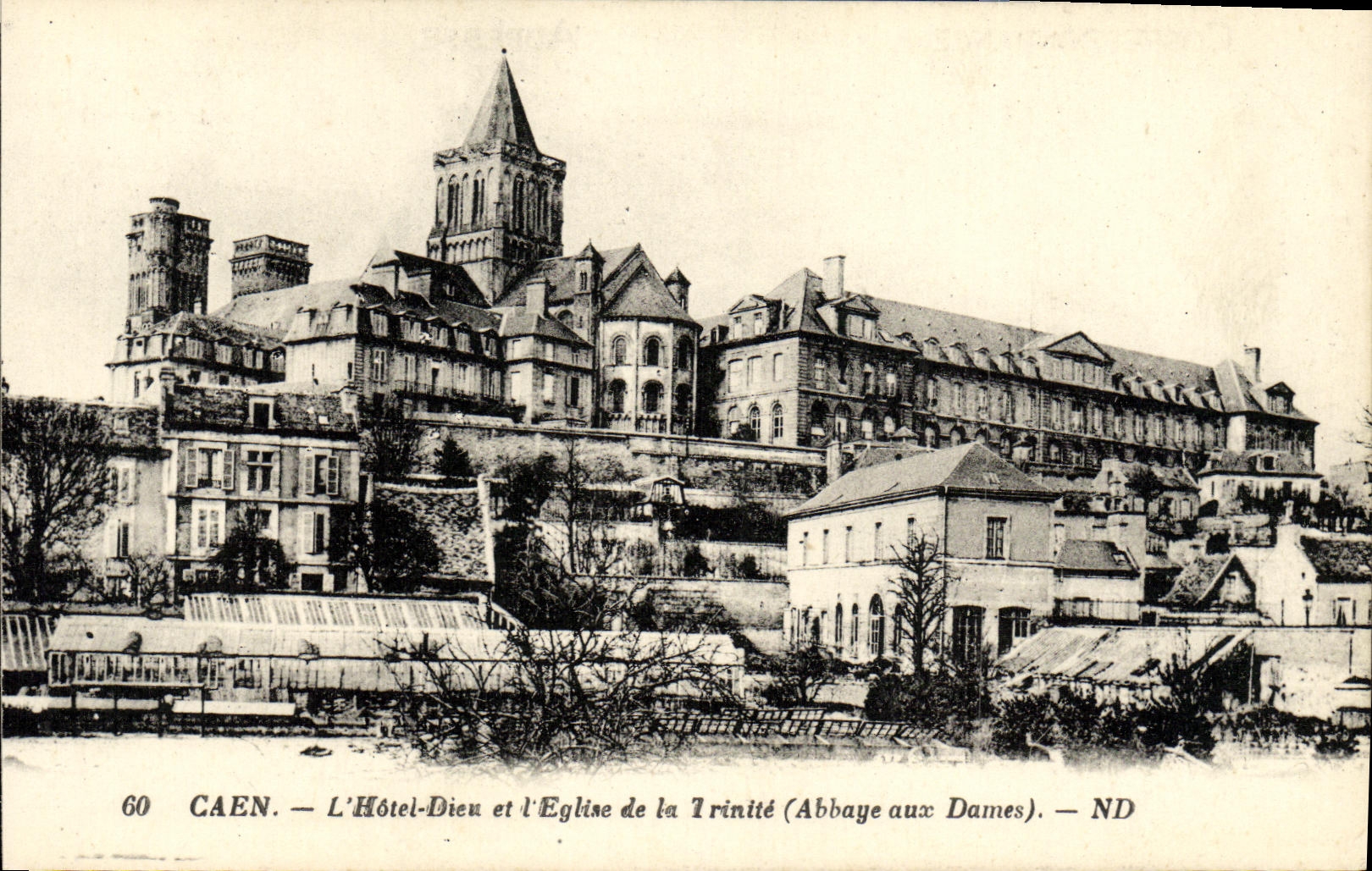 POSTAL Caen L dios del hotel y L iglesia de la VENDIMIA de la abadia de la trinidad a las senoras