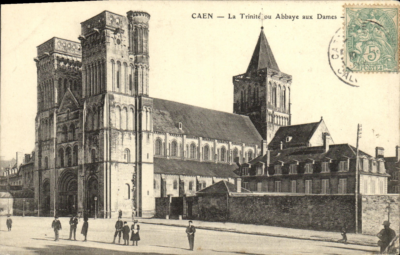 POSTAL Caen de la VENDIMIA la trinidad o la abadia con las senoras