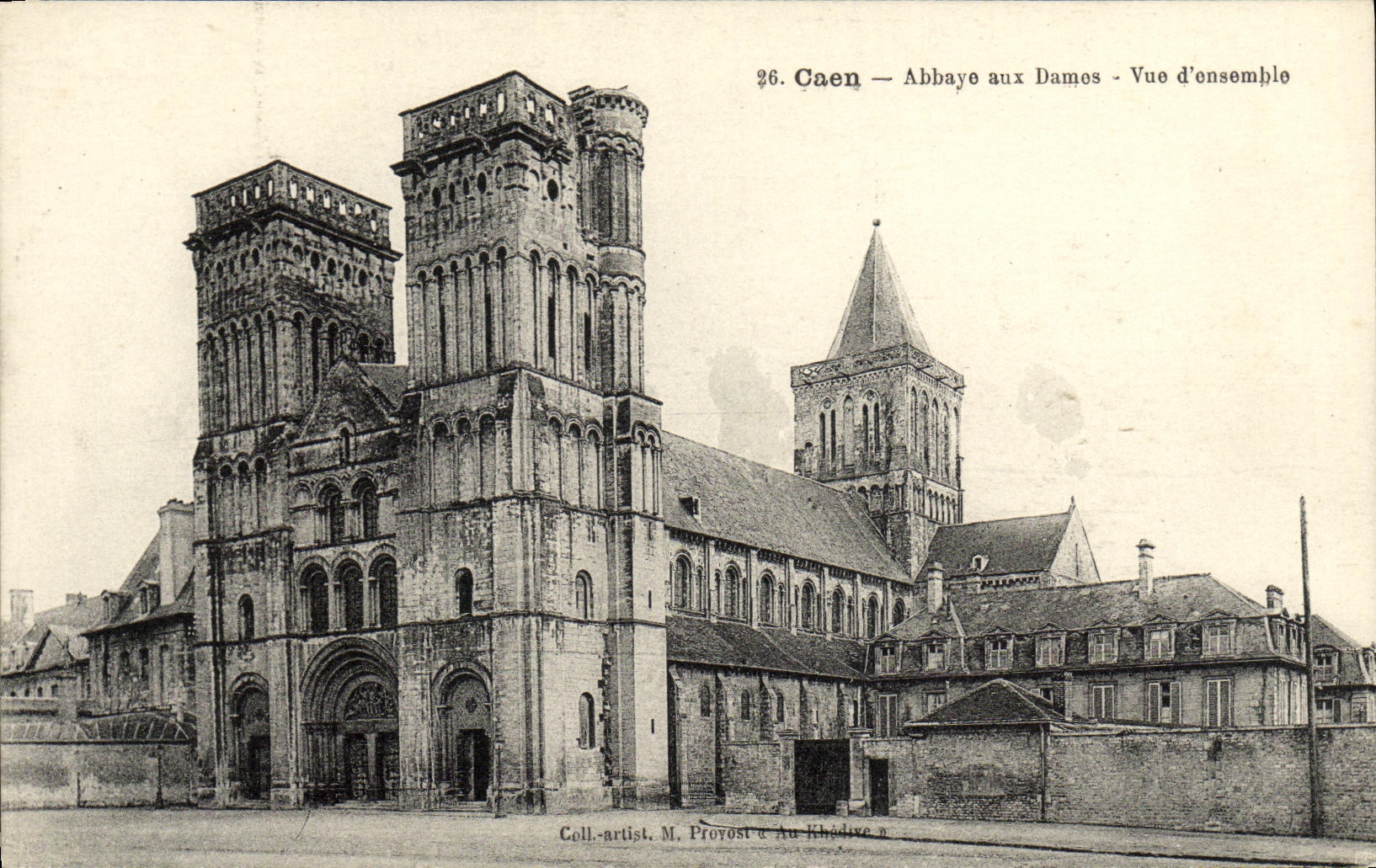 Abadia de Caen de la POSTAL de la VENDIMIA con la D vista senoras junto