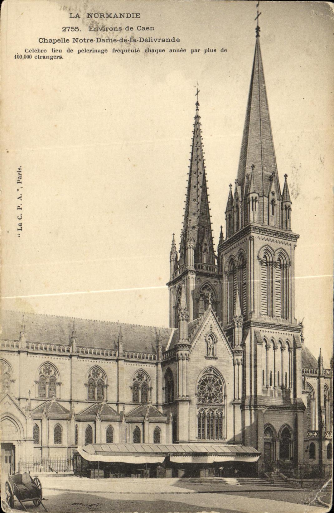 Alrededores de la POSTAL de la VENDIMIA de la camara acorazada de Caen Notre Dame de Dellvrande