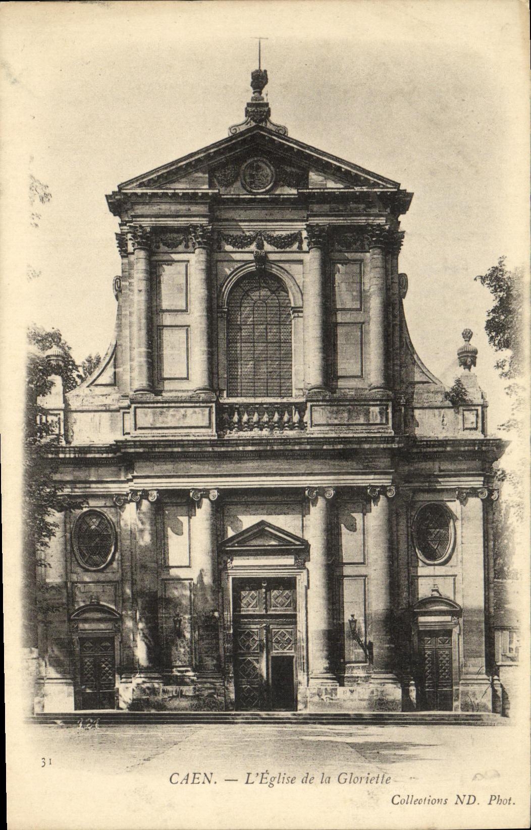 POSTAL Caen L iglesia de la VENDIMIA de Gloriette