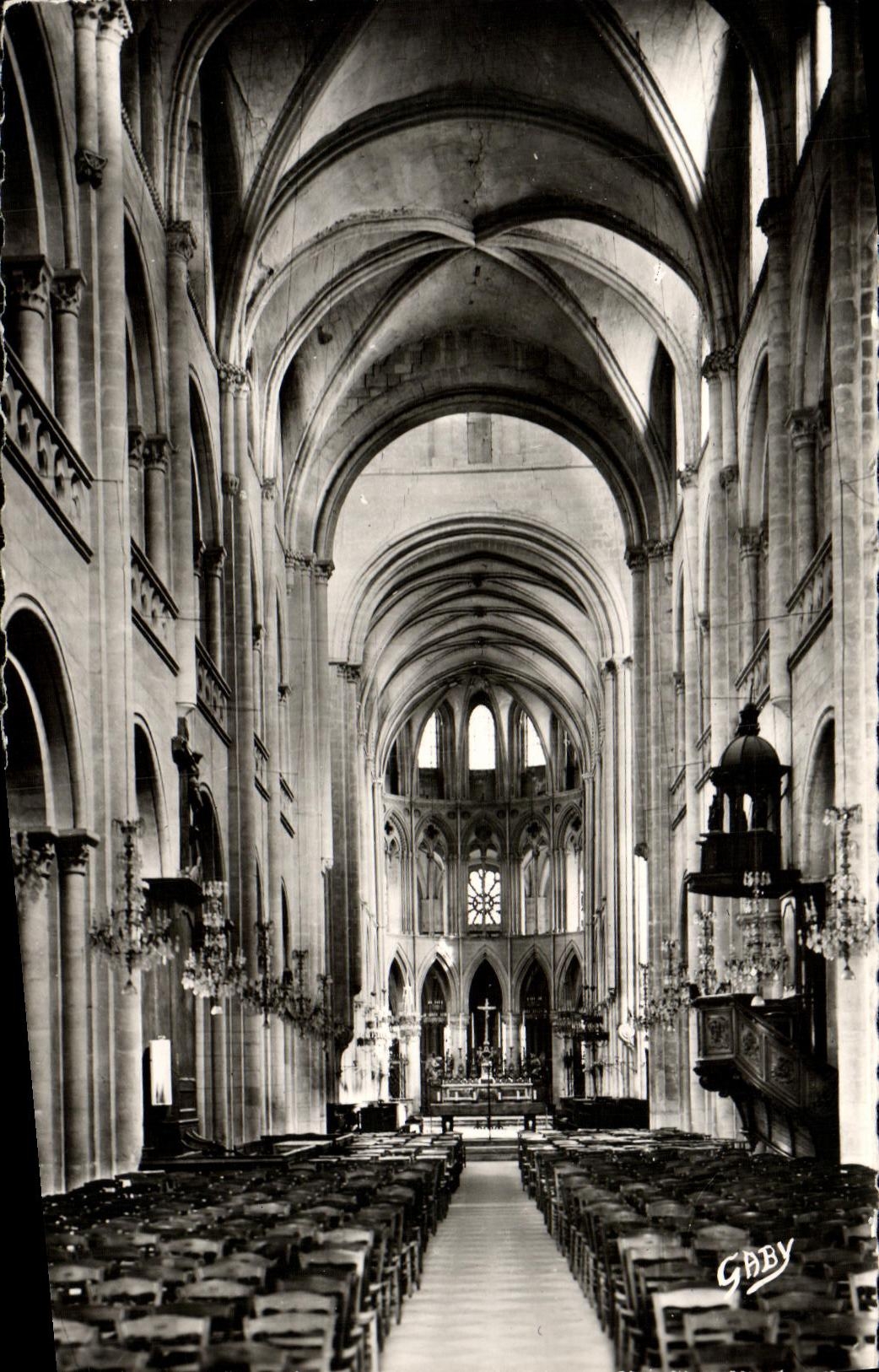 POSTAL MODERNA iglesia Etienne de la abadia de Caen Saint el cubo