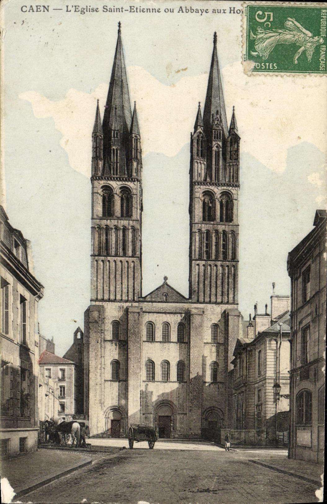POSTAL Caen L iglesia Etienne santo o abadia de la VENDIMIA con