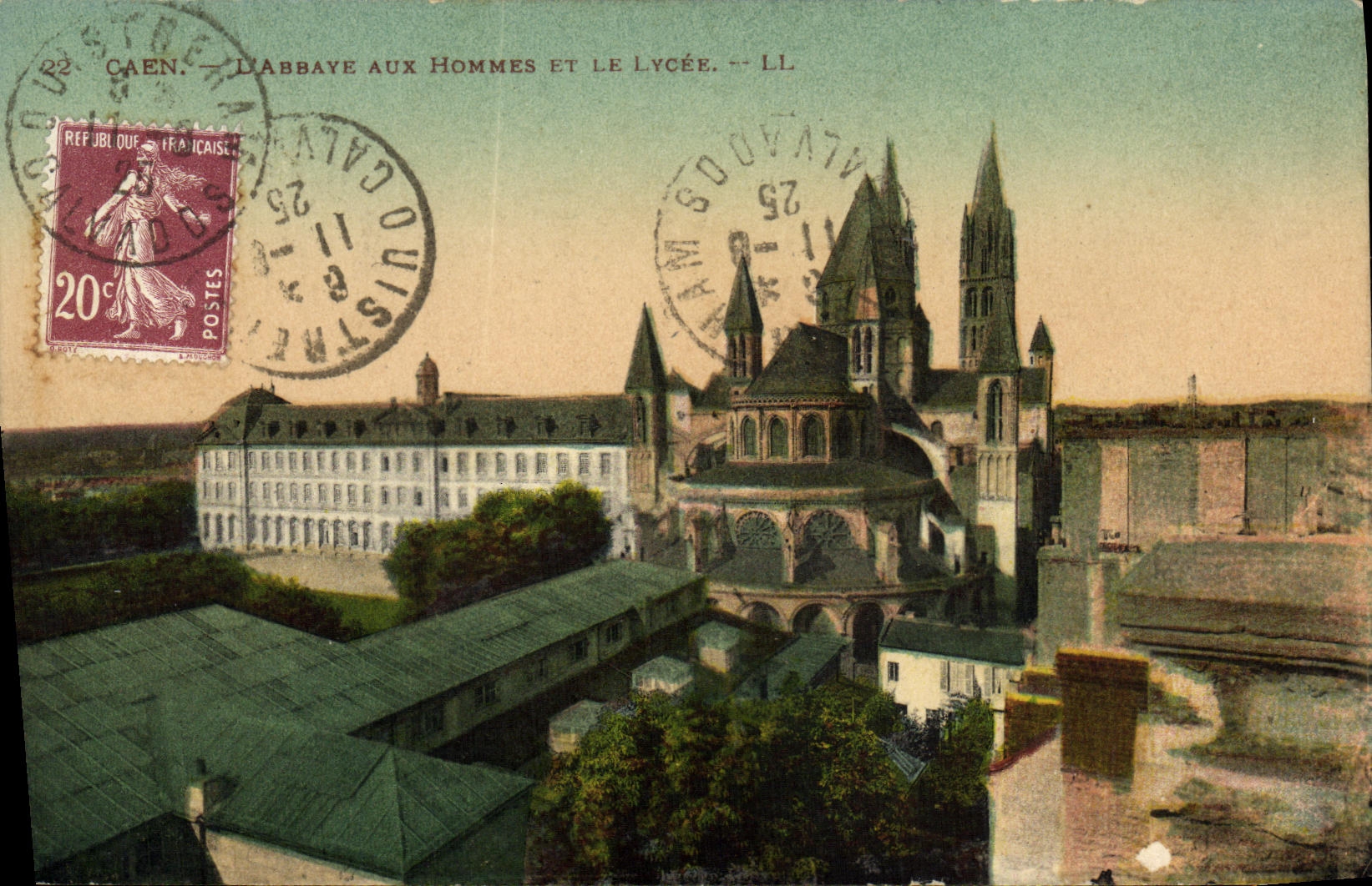 POSTAL Caen L abadia de la VENDIMIA con los hombres y la universidad