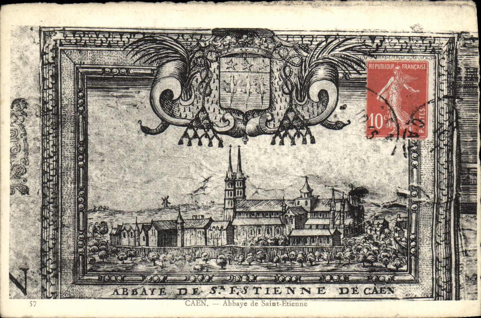 Abadia de Caen de la POSTAL de la VENDIMIA de Etienne Saint