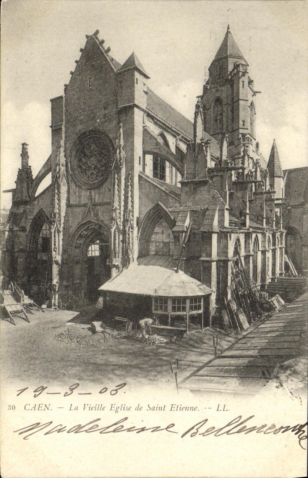 POSTAL Caen de la VENDIMIA la iglesia vieja de Etienne Saint
