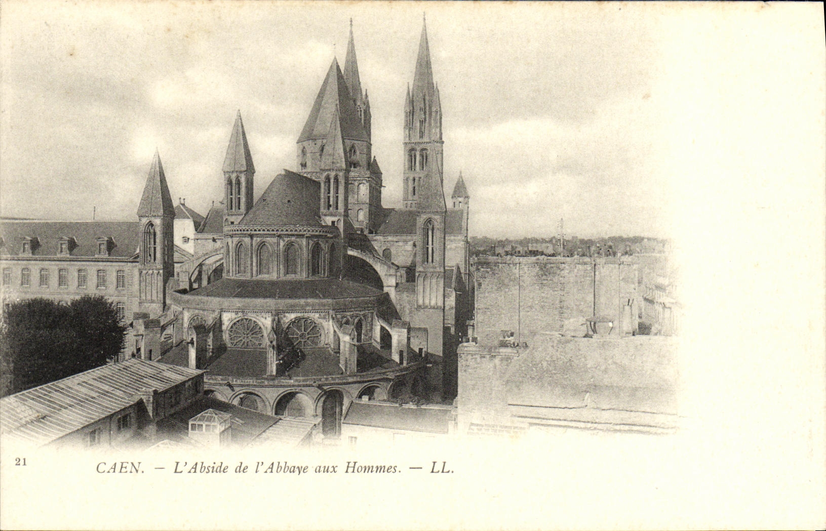 POSTAL Caen L apse de la VENDIMIA de L hombres de Vueaux de la abadia