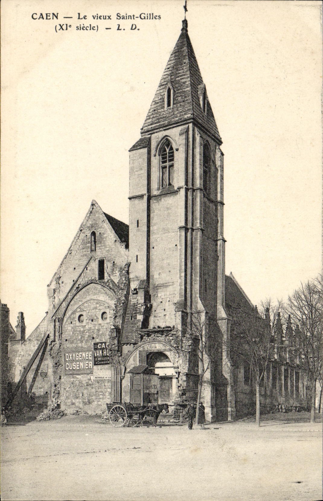 POSTAL Caen de la VENDIMIA Saint la iglesia vieja de Gil
