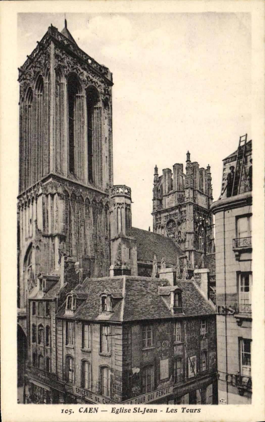De la VENDIMIA de la POSTAL de Caen de la iglesia de Jean viajes Saint