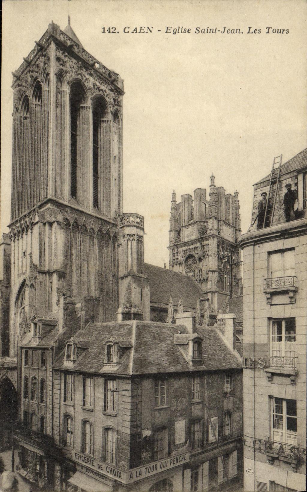 La POSTAL Caen L iglesia Jean santo de la VENDIMIA da vuelta