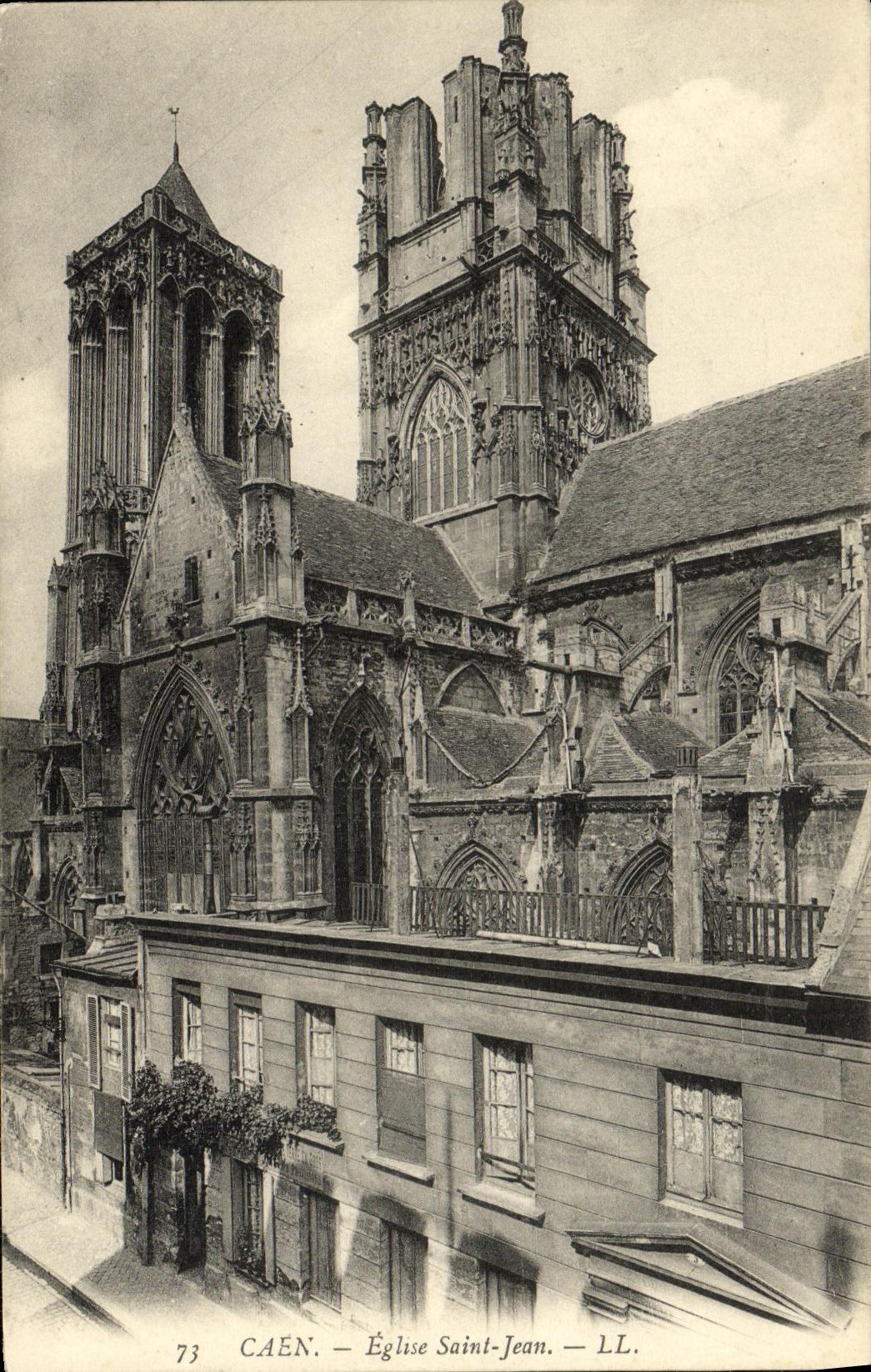 POSTAL Caen L iglesia Jean santo de la VENDIMIA