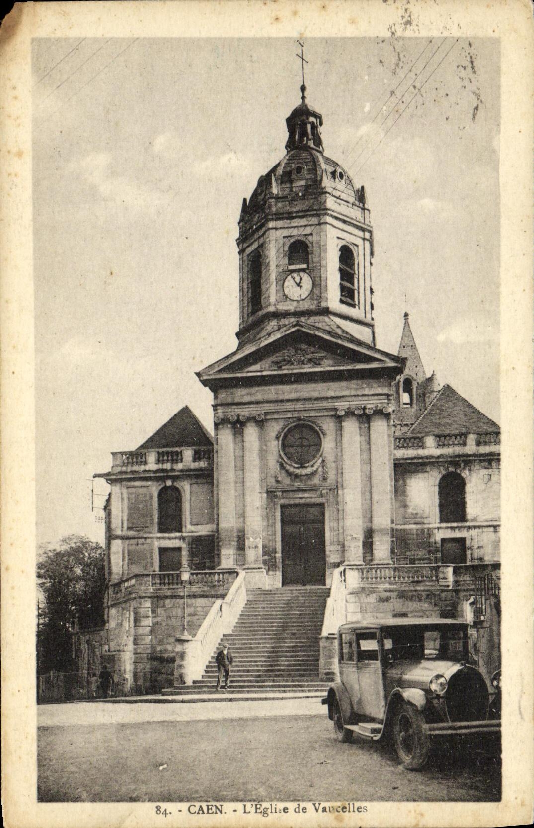 VINTAGE POSTCARD Caen L Church of Vaucelles