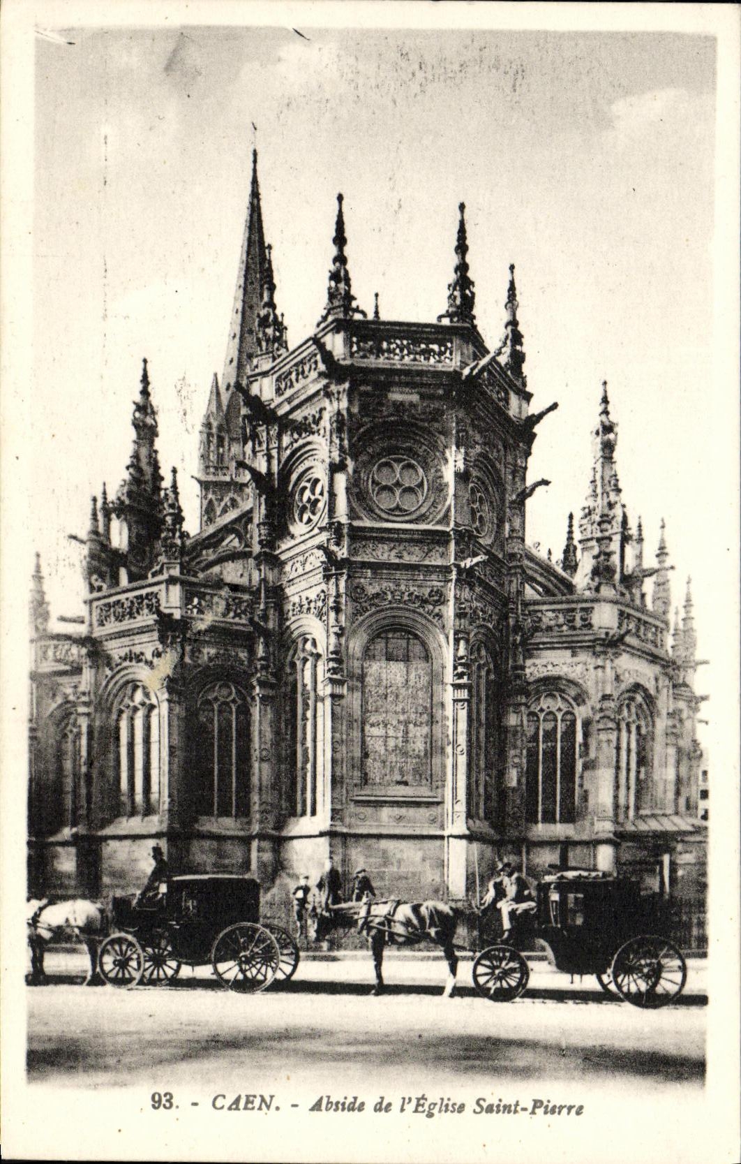 Apse de Caen de la POSTAL de la VENDIMIA de L St Pedro de la iglesia