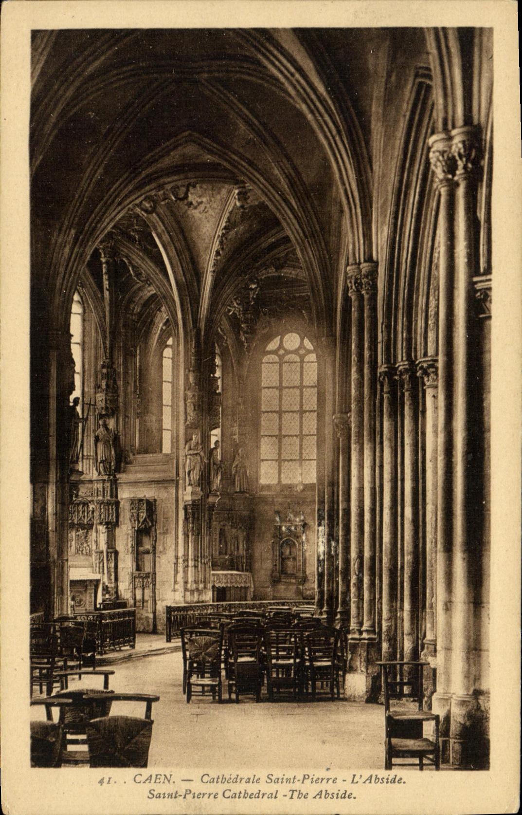 Saint Pierre L apse de la catedral de Caen de la POSTAL de la VENDIMIA