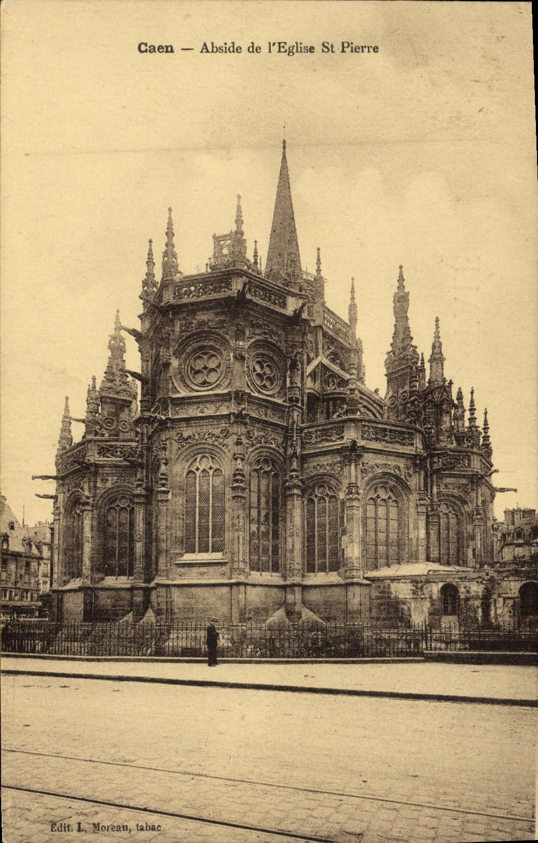 Apse del Saint Pierre de la iglesia de Caen de la POSTAL de la VENDIMIA