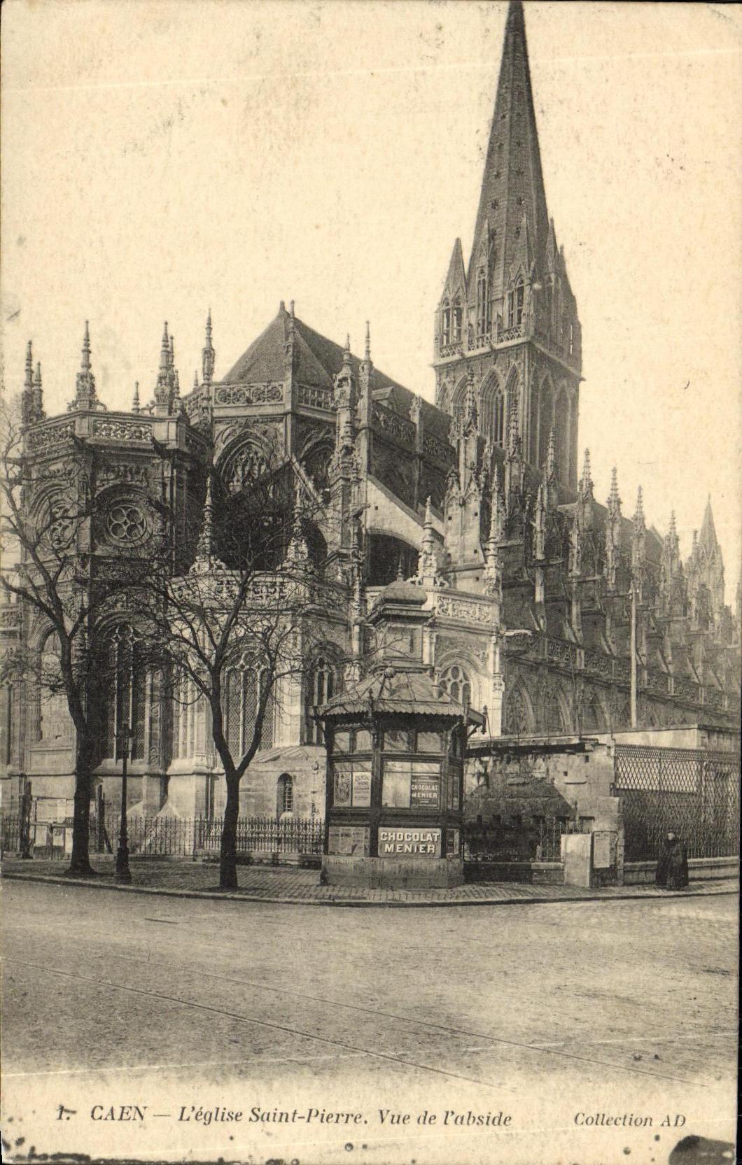 Apse del Saint Pierre de la iglesia de Caen de la POSTAL de la VENDIMIA visto de