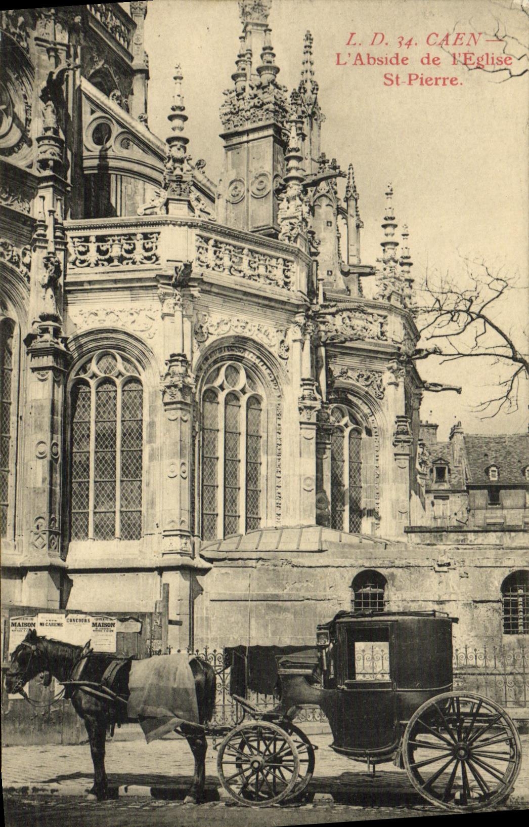 Apse L birlocho de Caen de la POSTAL de la VENDIMIA del Saint Pierre de la iglesia
