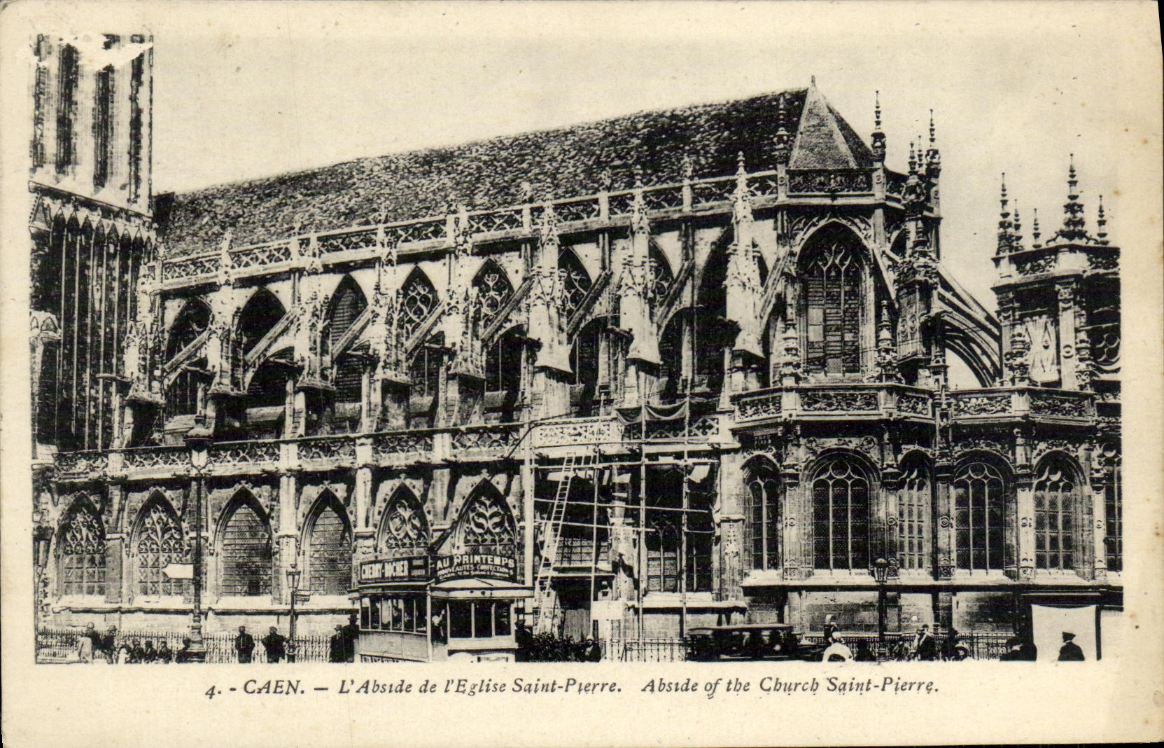 Apse L Apse de Caen de la POSTAL de la VENDIMIA del Saint Pierre de la iglesia