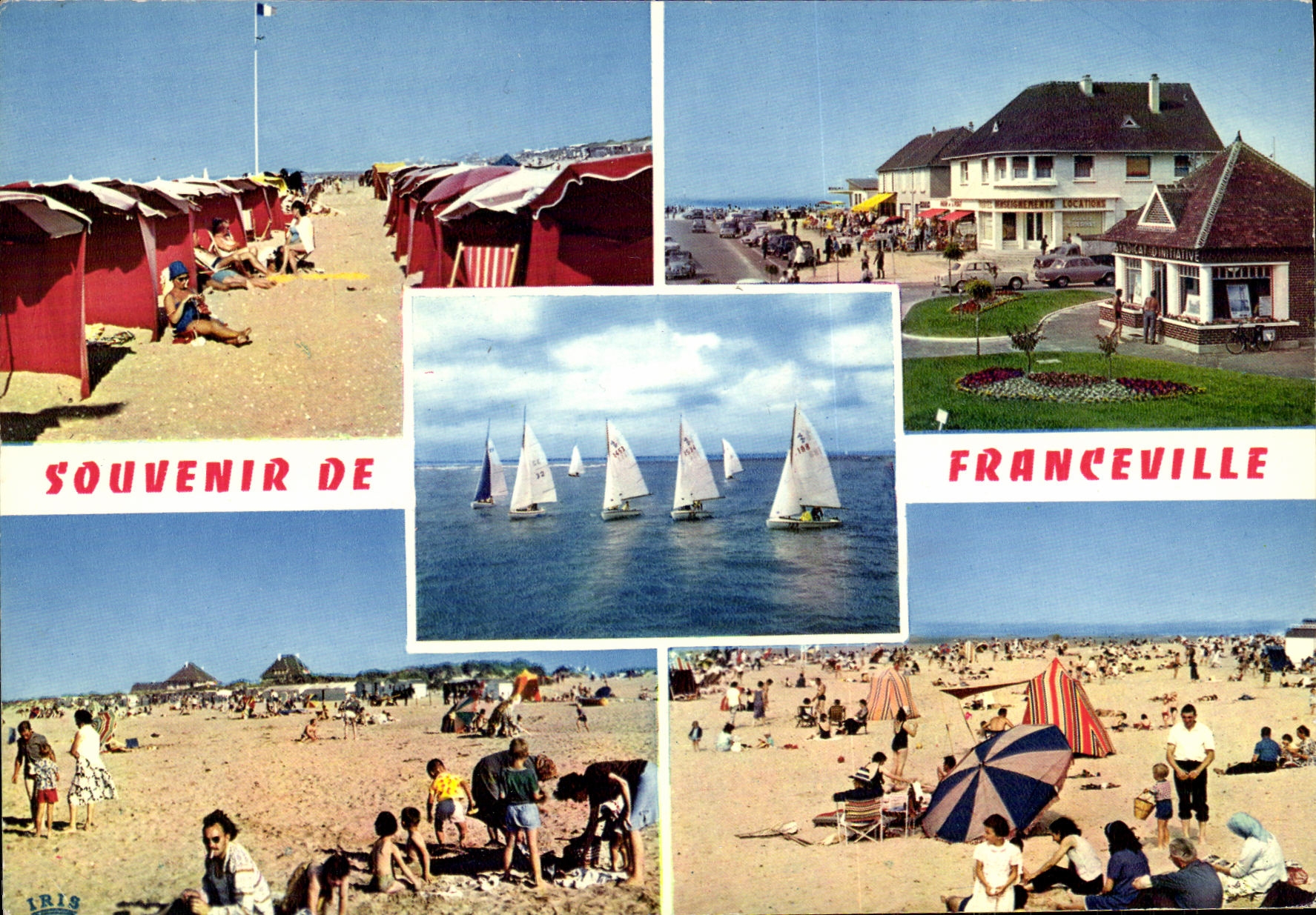 MODERN CARD Franceville Beach and Parasols
