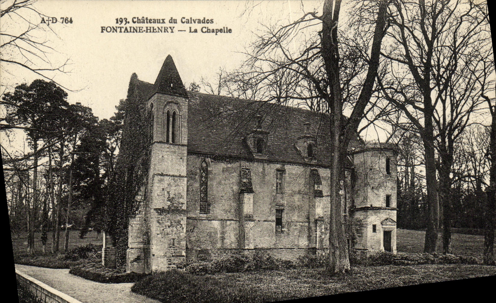 Castillos de la POSTAL de la VENDIMIA de la fuente de Henry del Apple brandy La Chapelle
