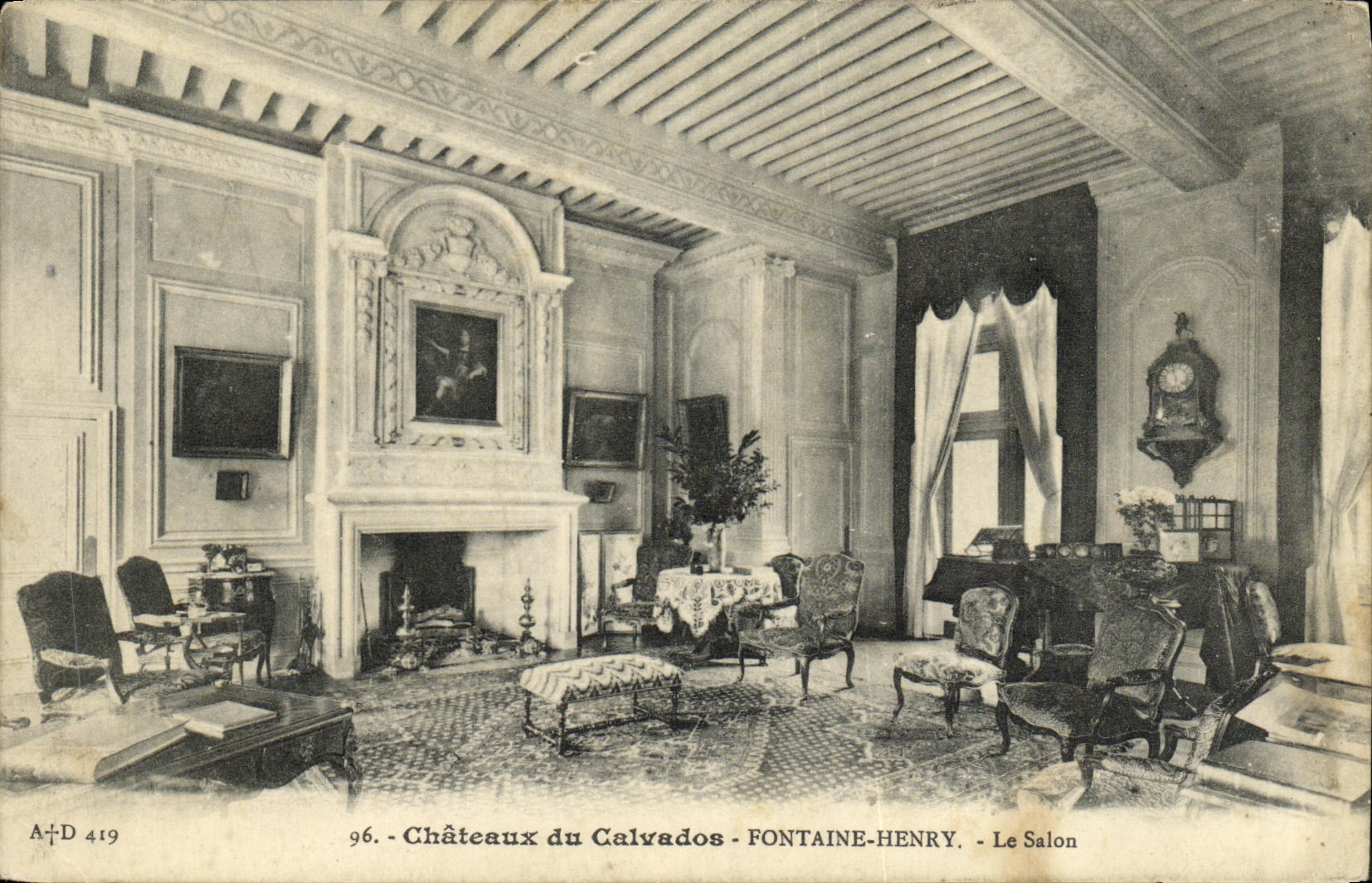 Castillos de la POSTAL de la VENDIMIA de la fuente de Henry del Apple brandy la sala de estar