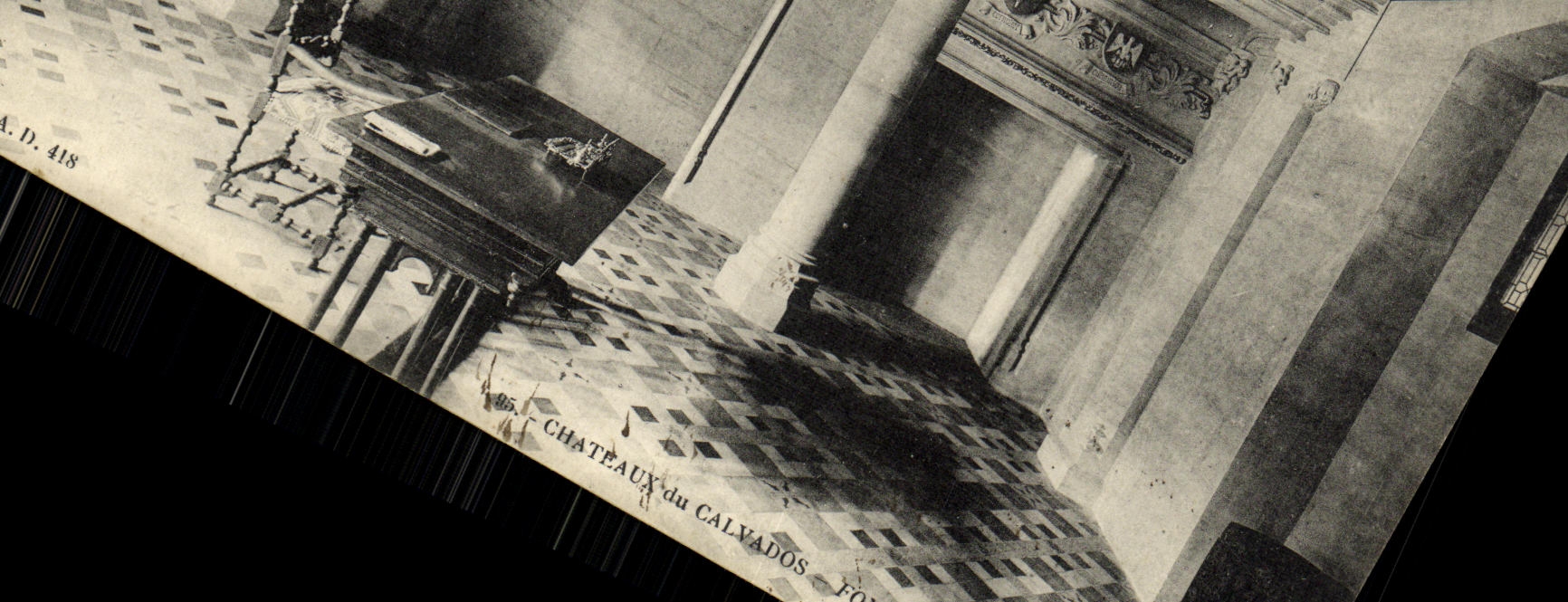 Castillos de la POSTAL de la VENDIMIA de la fuente de Henry del Apple brandy el pasillo