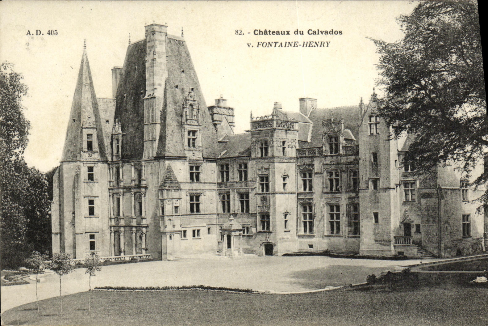 Castillos de la POSTAL de la VENDIMIA de la fuente de Henry del Apple brandy