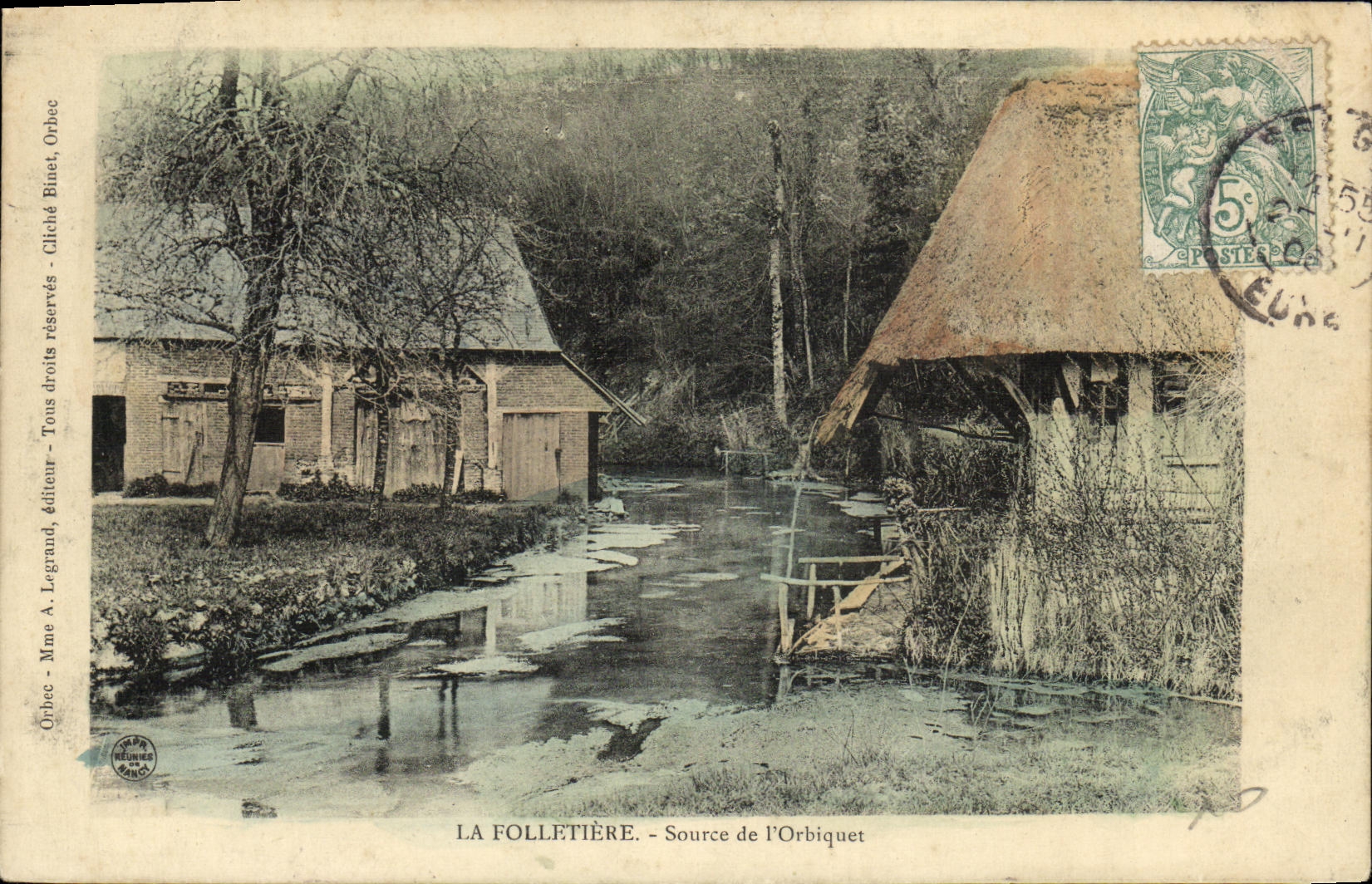 VINTAGE POSTCARD Folletiere Source of L Orbiquet