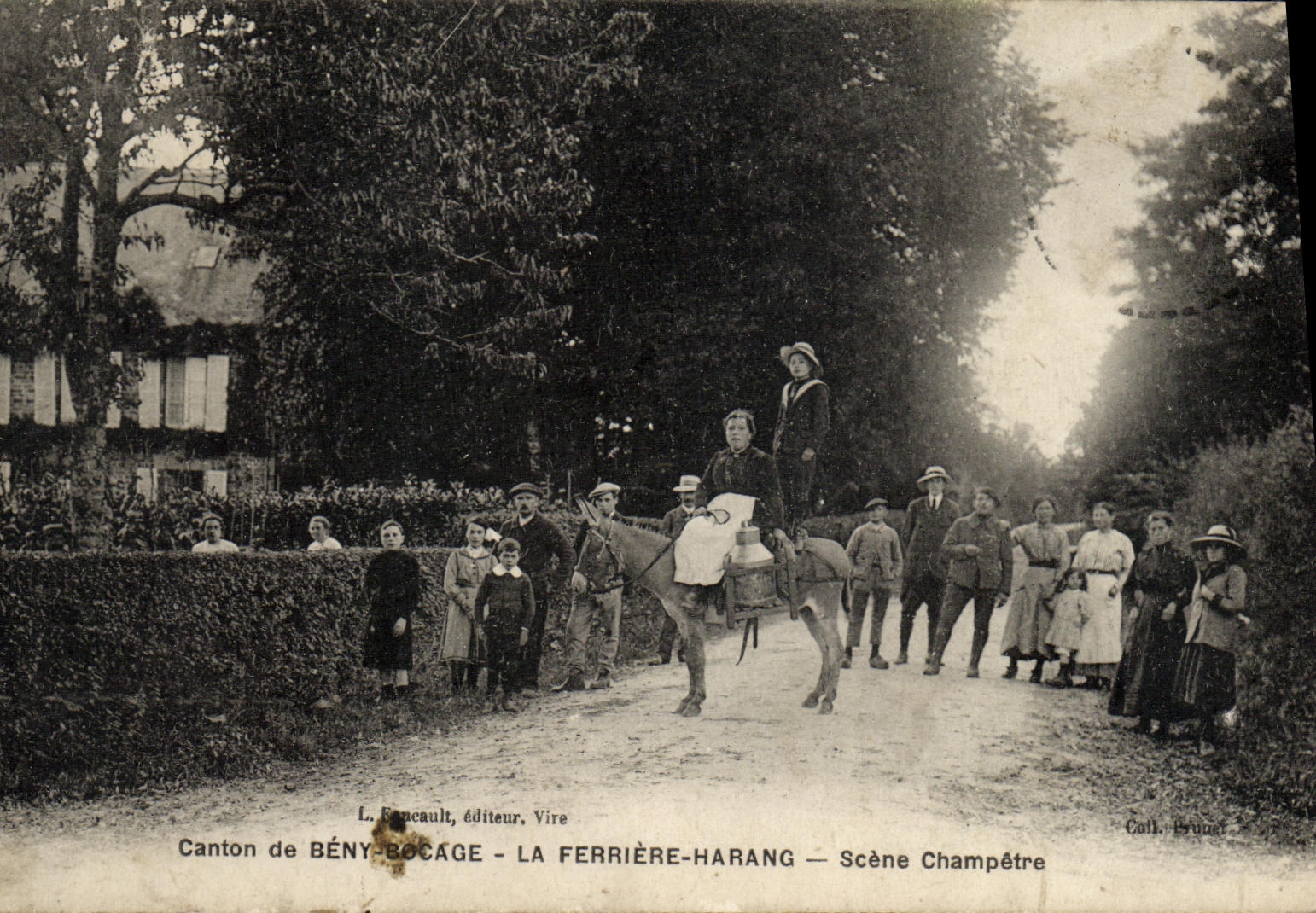 VINTAGE POSTCARD Canton of Beny Scrap metal the Tool bag Pastoral Harang Scene