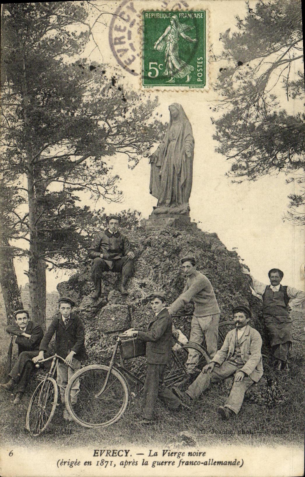 VINTAGE POSTCARD Evrecy the black Virgin Erigee in 1871 after the free German war Militaria Velto