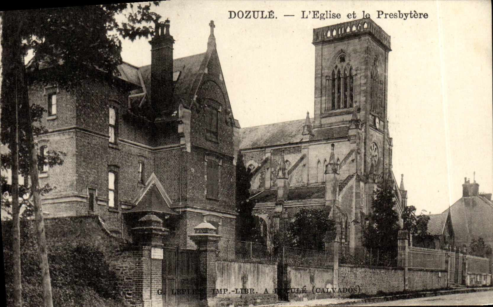 VINTAGE POSTCARD Dozule L Church and the Presbytery
