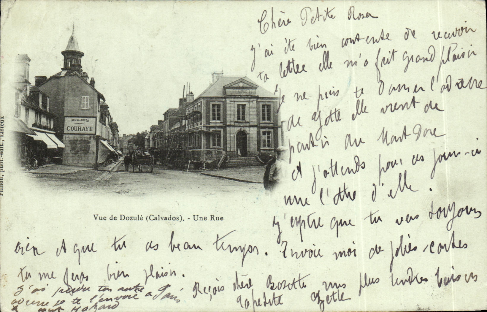 VINTAGE POSTCARD Seen of Dozule a Street